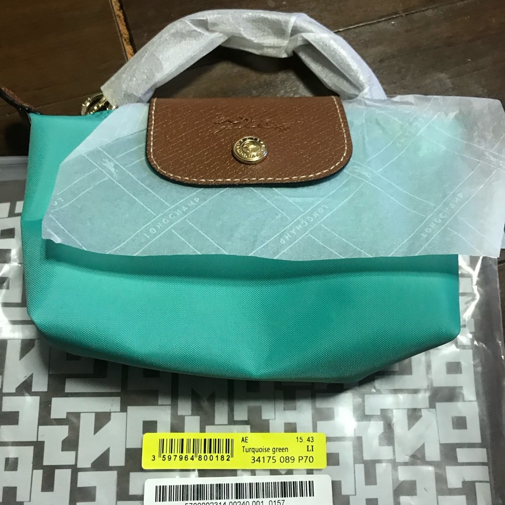 Longchamp Mini Le Pliage Foldable Tote in Turquoise